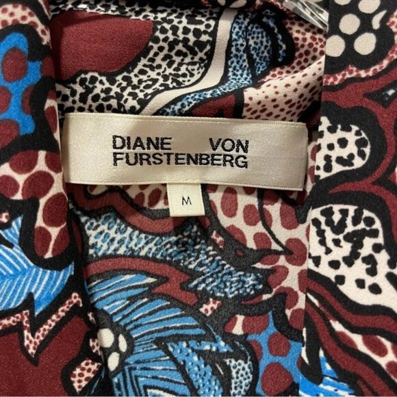 Diane Von Furstenberg Akila Abstract Print Mini Dress Womens Size Medium - Picture 2 of 8